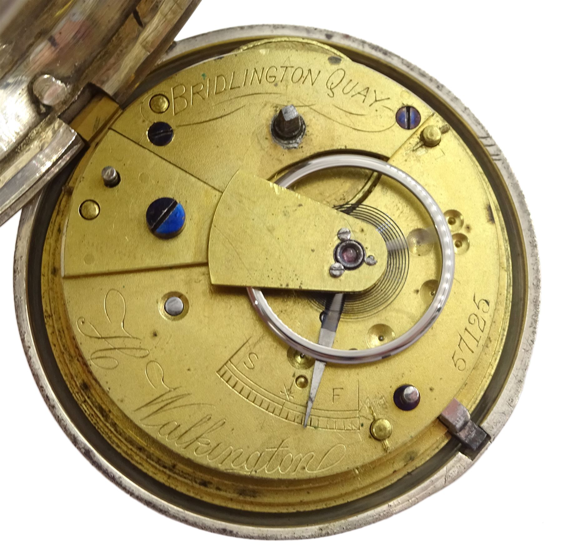 Victorian silver pair cased key wound fusee lever pocket watch by H. Walkington - Image 4 of 4