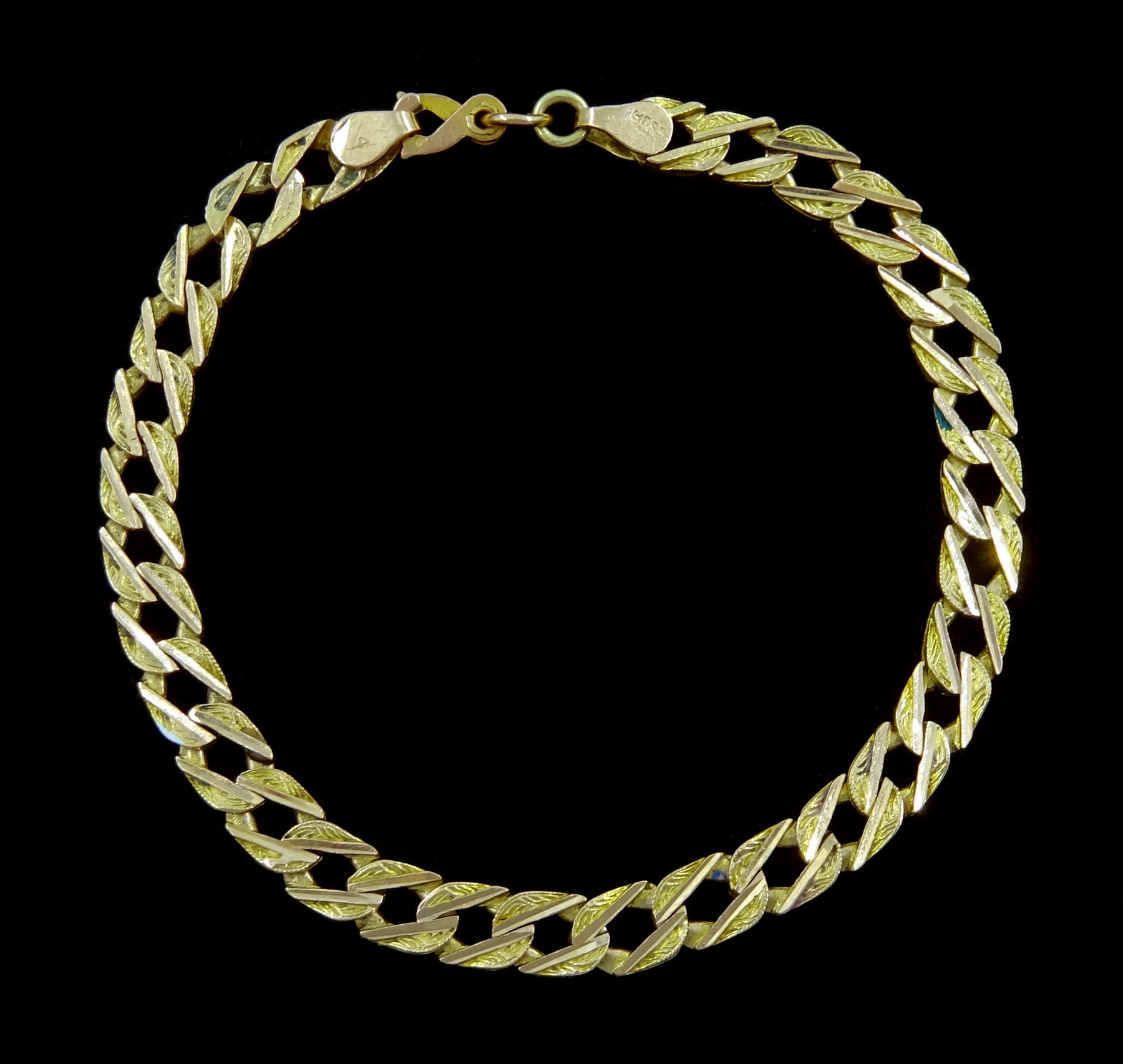 14ct gold flattened curb link bracelet