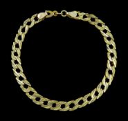 14ct gold flattened curb link bracelet