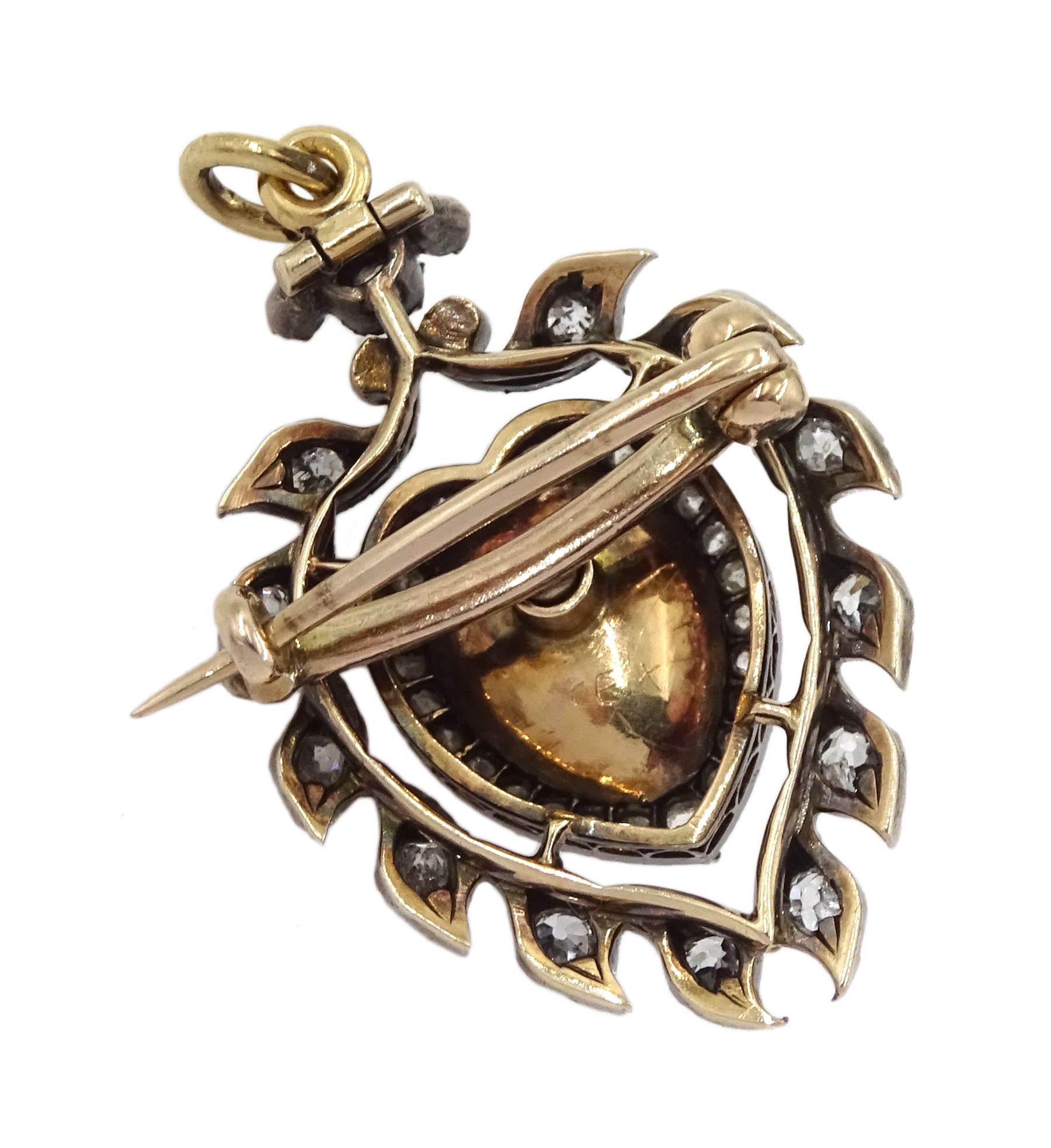 Victorian gold and silver heart shaped pendant/brooch - Image 4 of 4