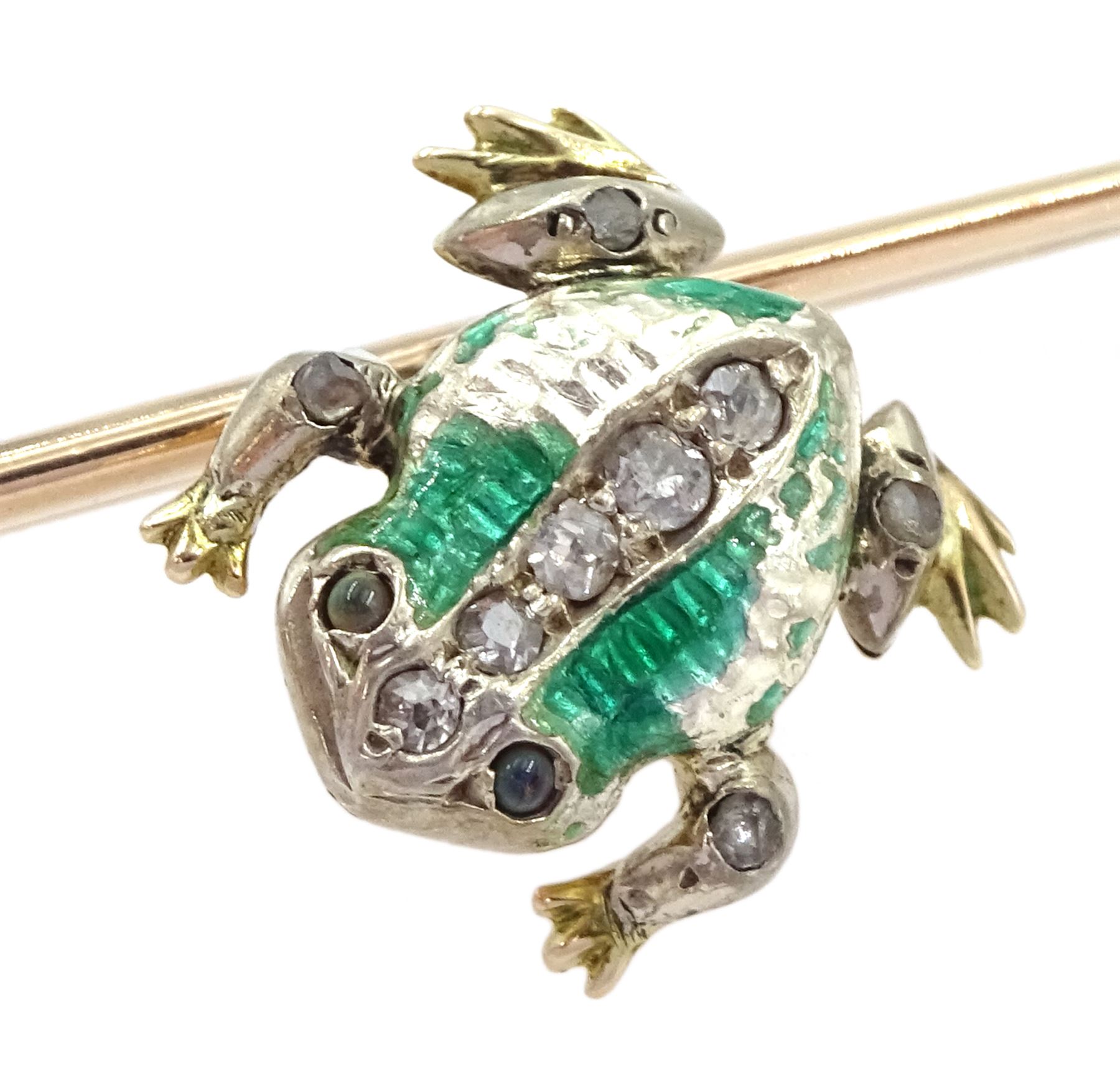 Edwardian frog and spear brooch - Image 2 of 4