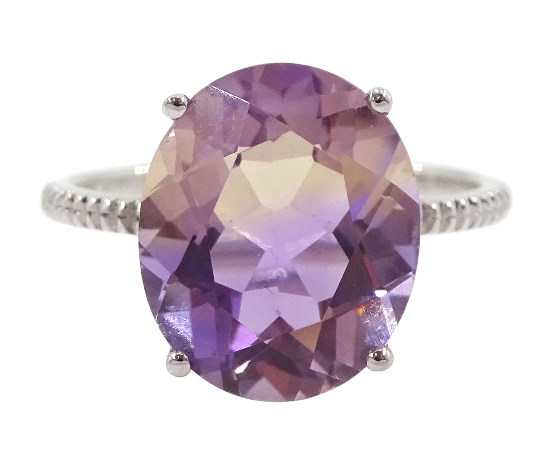 9ct white gold single stone Anahi ametrine ring