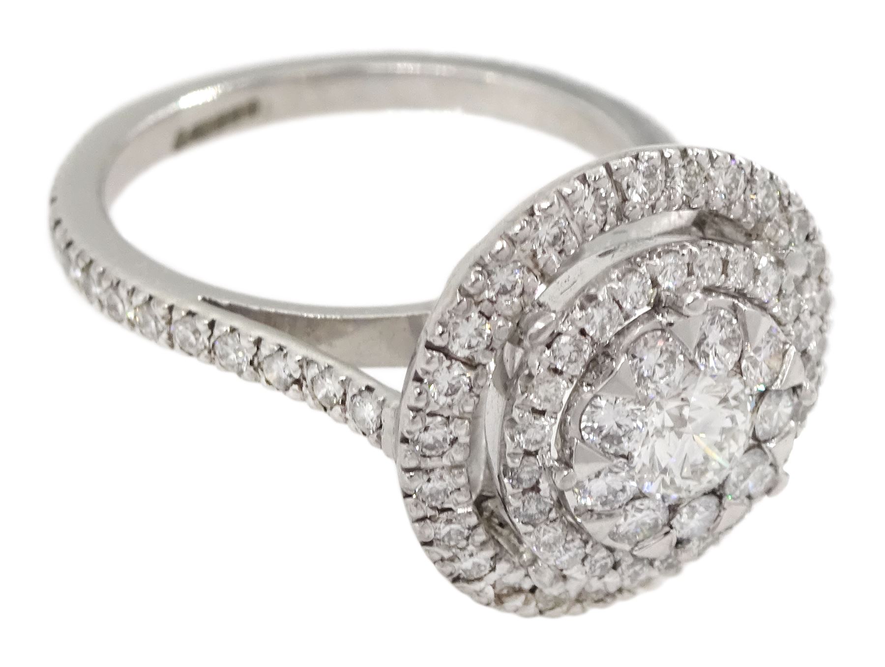 18ct white gold pave set round brilliant cut diamond halo cluster ring - Image 7 of 8