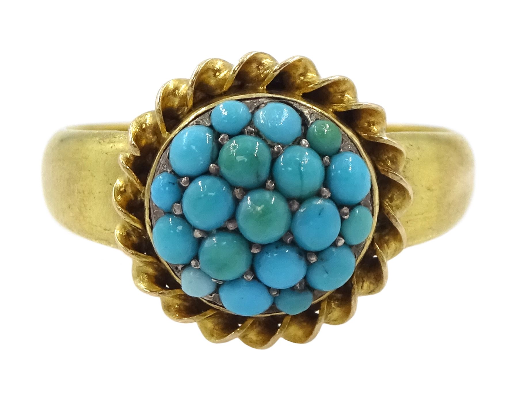 Victorian gold turquoise circular ring