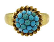 Victorian gold turquoise circular ring