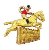 9ct gold horse and rider jumping pendant/charm by Alabaster & Wilson