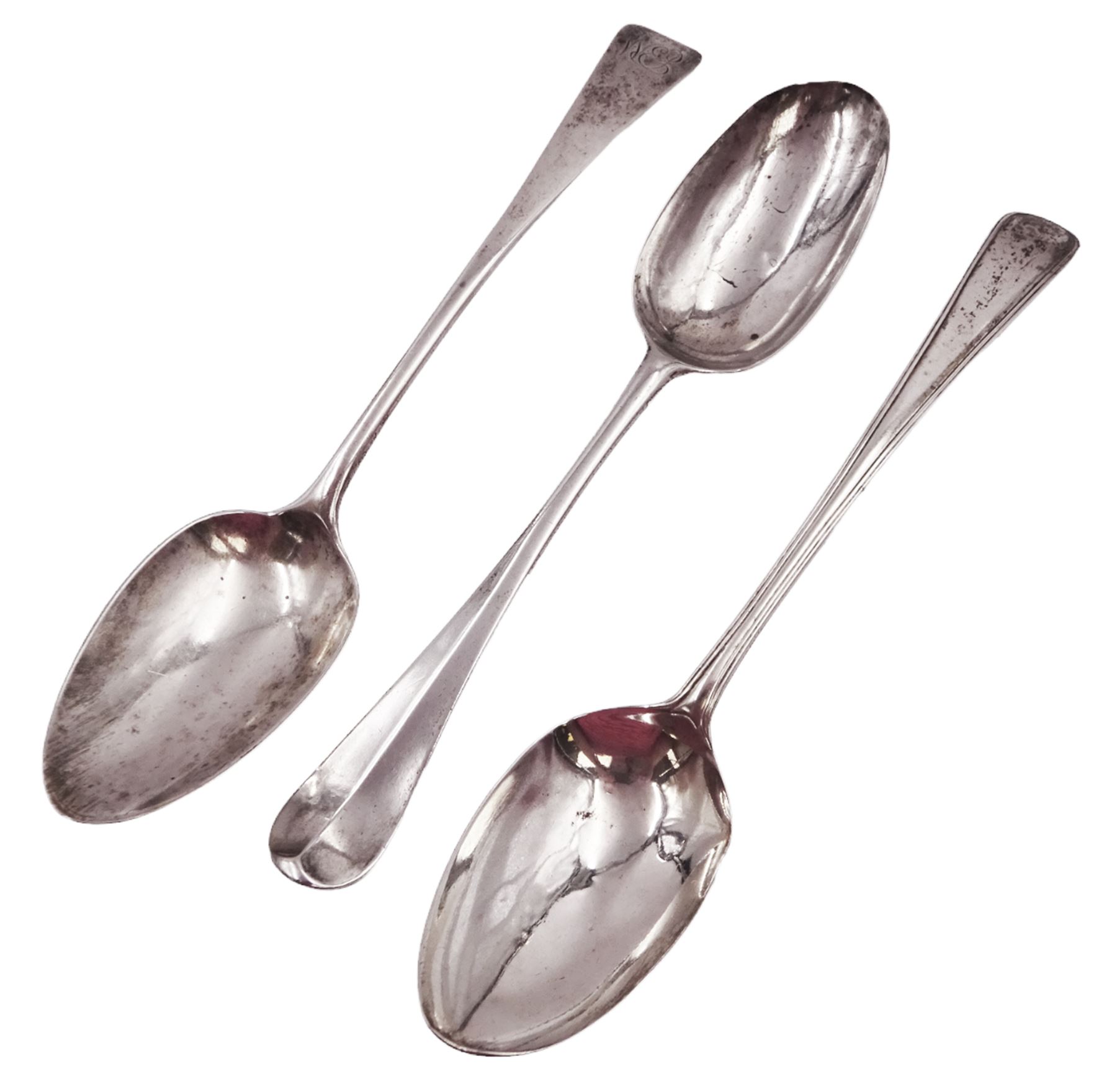 George II silver Hanoverian pattern table spoon