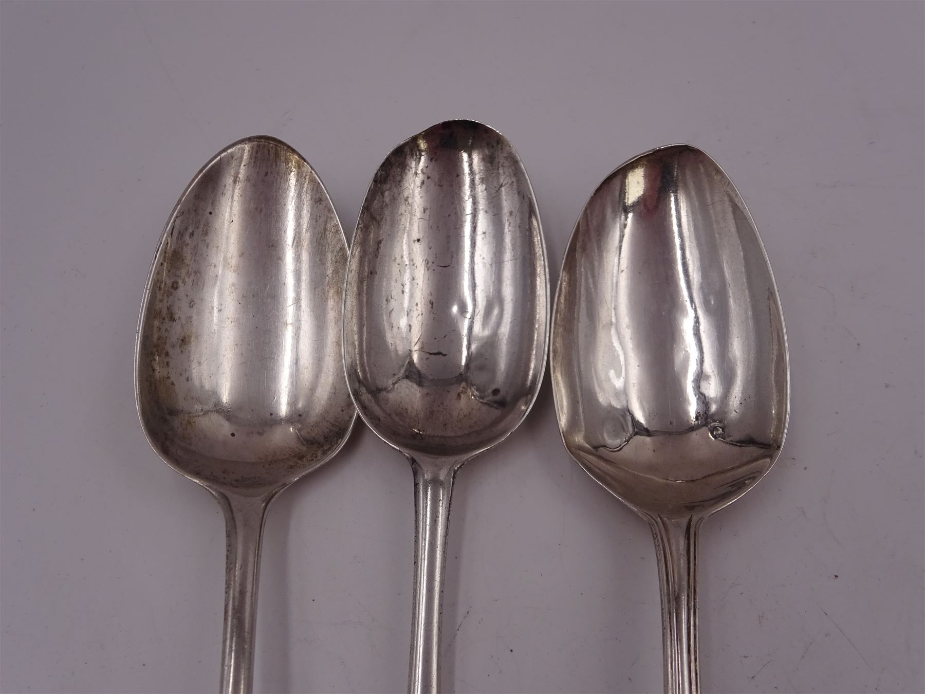 George II silver Hanoverian pattern table spoon - Image 2 of 3