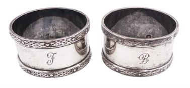 Pair of mid 20th century Scottish silver napkin rings