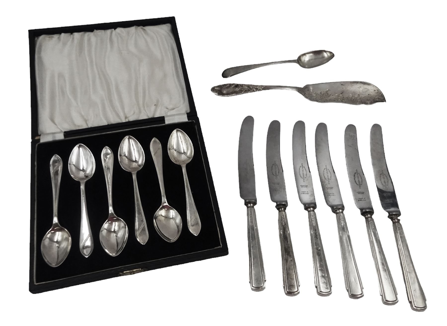 Set of six mid 20th century silver Celtic Point coffee spoons