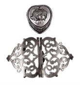 Victorian silver heart shaped trinket box