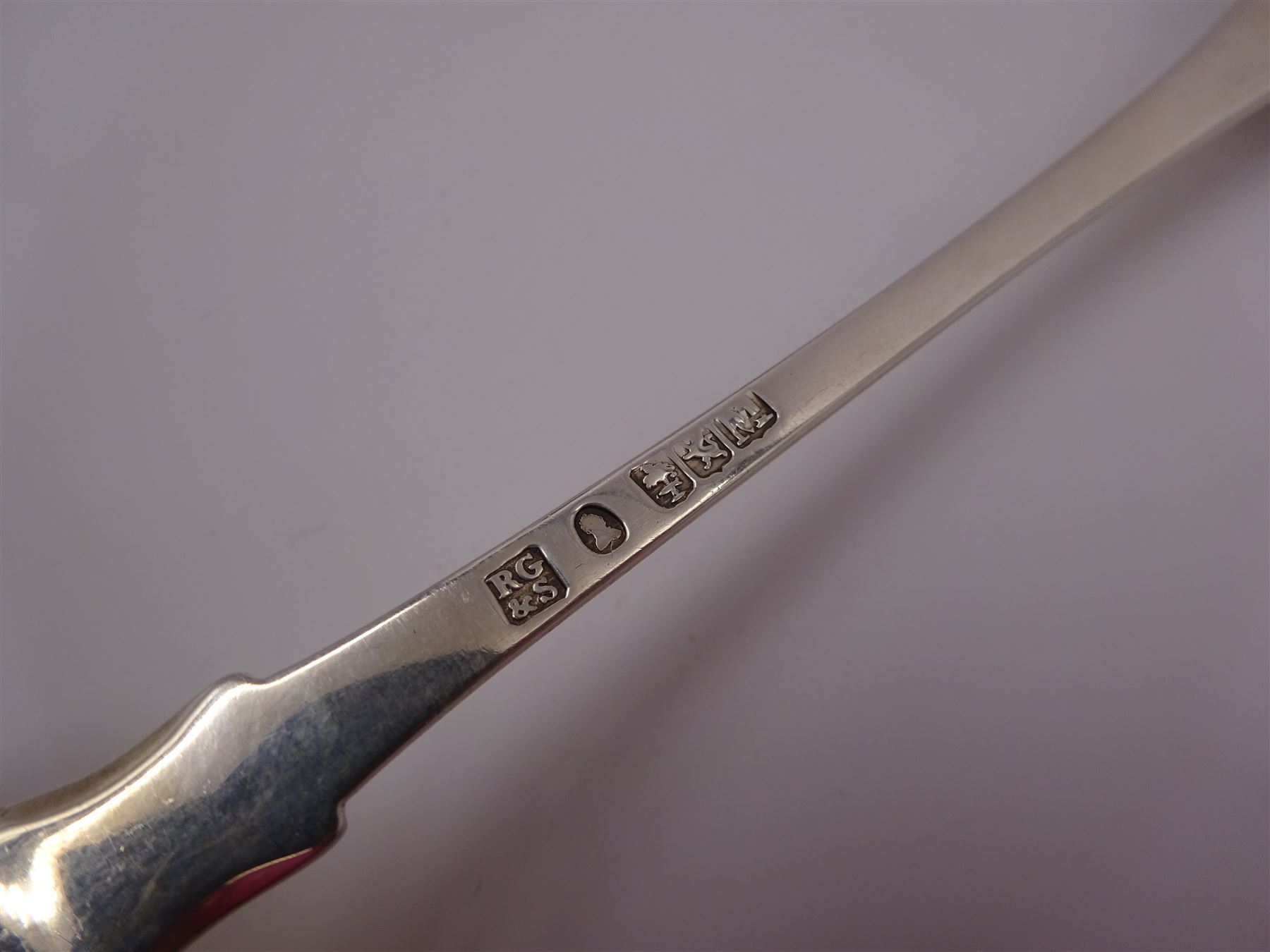 Two George IV Scottish silver Kings pattern toddy ladles - Image 3 of 3