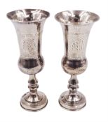 Pair of 1920s silver Kiddush cups