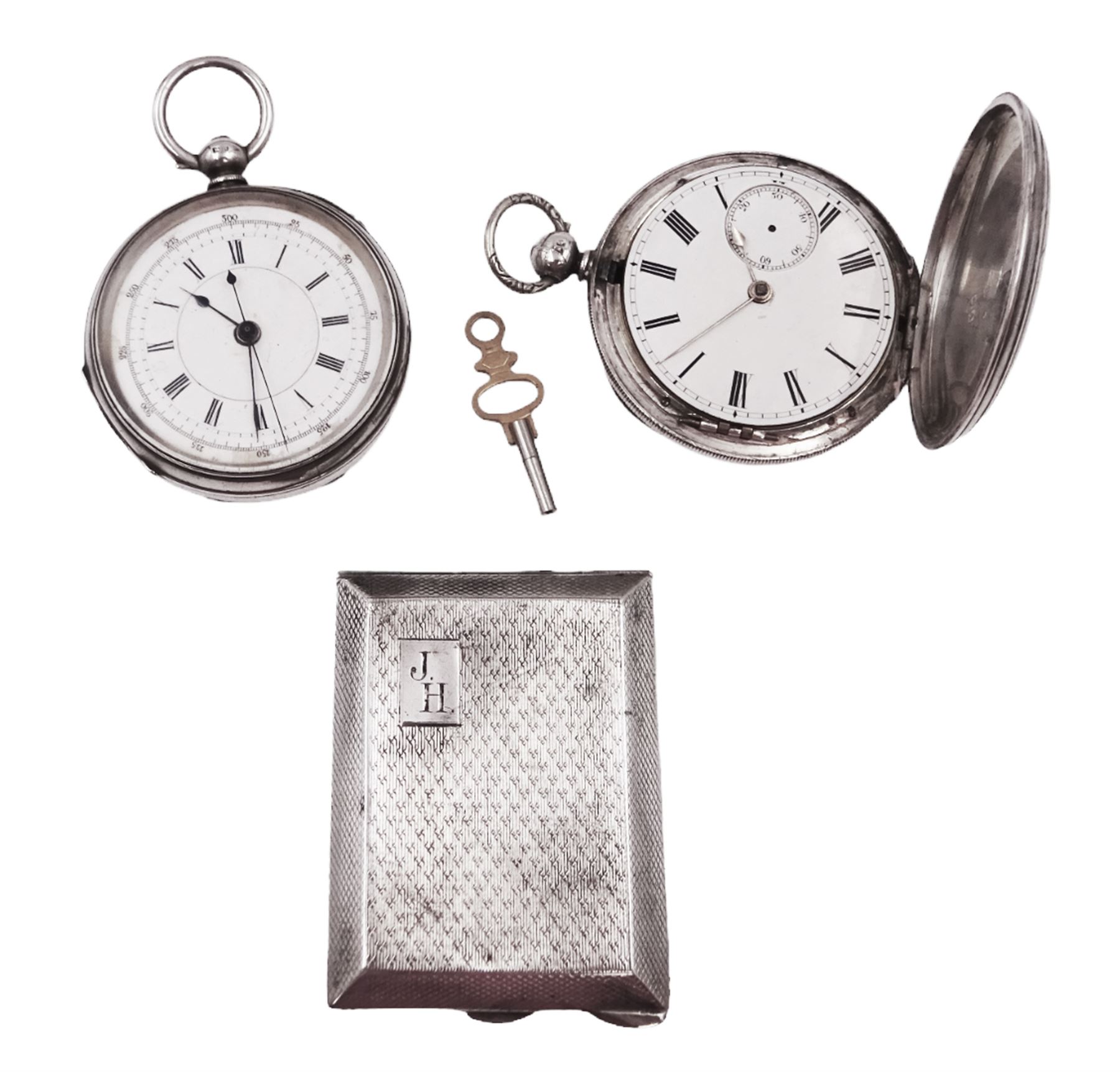 Victorian silver full hunter lever pocket watch