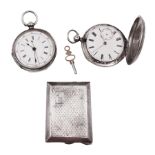 Victorian silver full hunter lever pocket watch