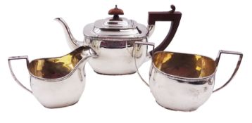 1920s silver three piece tea service