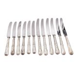 Set of twelve modern silver handled Kings pattern table knives