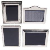 Four modern silver mounted photograph frames