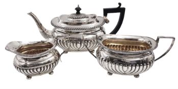 Victorian silver three piece tea service