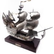 Modern silver limited edition model of The Mary Rose