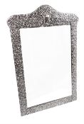 Early 20th century continental silver mounted dressing table top mirror