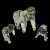 Swarovski Crystal gorilla family group