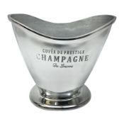 Polished aluminium Champagne bucket inscribed 'Cuvee de Prestige Champagne du Louvois'