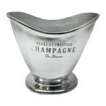 Polished aluminium Champagne bucket inscribed 'Cuvee de Prestige Champagne du Louvois'