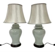 Pair of table lamps of baluster form