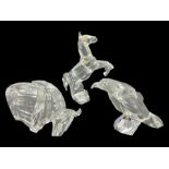 Three Swarovski Crystal animal figures