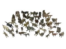 Collection of miniature cold painted bronze and similar animals