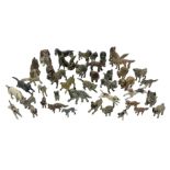 Collection of miniature cold painted bronze and similar animals