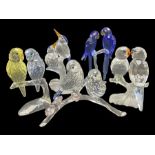 Five Swarovski Crystal bird figures