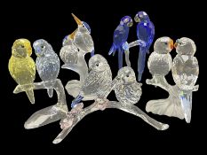 Five Swarovski Crystal bird figures