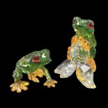 Pair Swarovski Crystal frogs