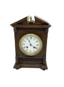 Edwardian - 19th century French 8-day walnut cased mantle clock