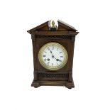 Edwardian - 19th century French 8-day walnut cased mantle clock