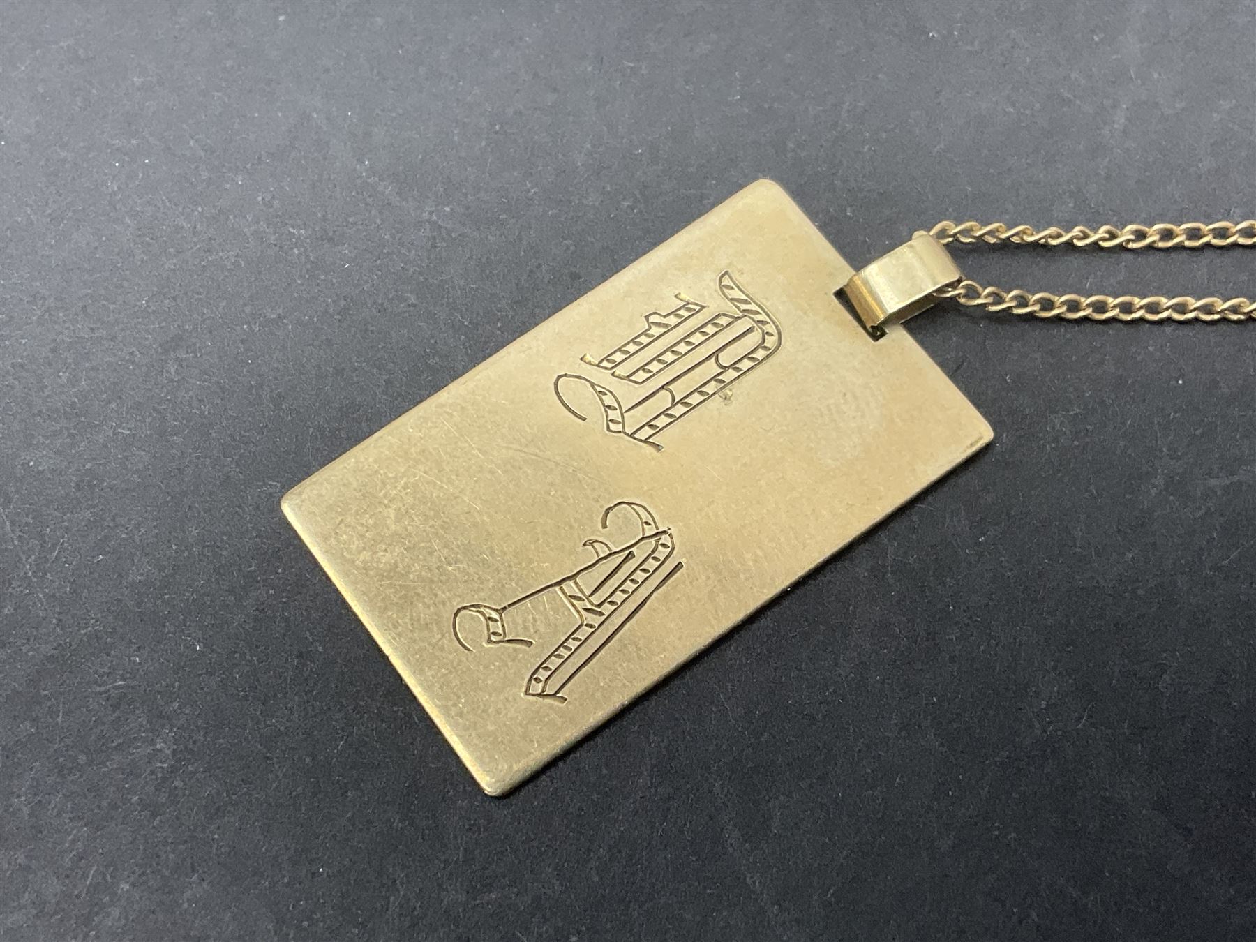 9ct gold identity tag pendant necklace - Image 3 of 6