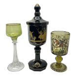 19th Century Bohemian amethyst glass lidded goblet