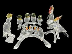 Four Swarovski Crystal bird figures