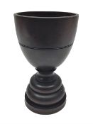 19th century large treen turned hardwood goblet