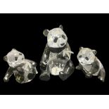 Swarovski Crystal panda family group