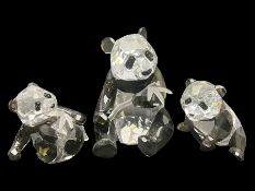 Swarovski Crystal panda family group