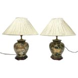 Pair of Japanese ceramic table lamps