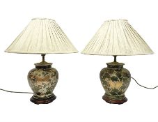 Pair of Japanese ceramic table lamps