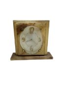 1930's mantle clock in a cream Onyx case - with a contrasting oval dial