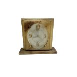 1930's mantle clock in a cream Onyx case - with a contrasting oval dial