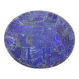 Lapis lazuli mosaic shallow dish upon circular foot
