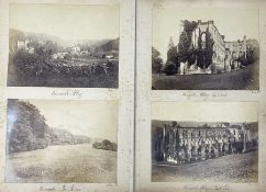 Victorian photograph album containing over 120 mainly topographical and architectural views of Engla