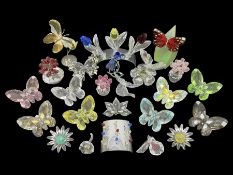 Swarovski Crystal flowers and butterflies